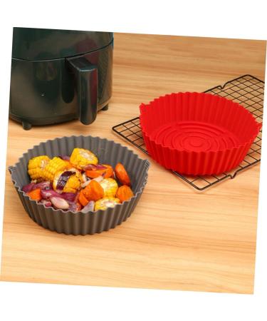 SHOWERORO Silicone Air Fryer Air Fryer Pan Non Stick Baking Pan Silicone Liners for Air Fryer Liner for Bottom of Oven Washable Grey 19X19X6CM - Buy Online on GoSupps.com