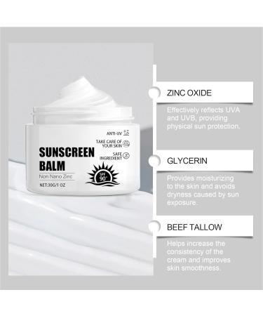 Sunscreen Spf 50 with Zinc Oxide - Water Resistant & Non Greasy Sun Cream - Sunscreen Protects Against Sunburns and Premature Skin Ageing - Long-Lasting Sun Protection - Buy Online on GoSupps.com