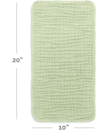 Comfy Cubs Muslin Spit Towels - 10 Pack Large 100% Cotton Hand Washcloths Extra Absorbent & Soft Sage Color Ideal for Baby Care - Buy Online on GoSupps.com