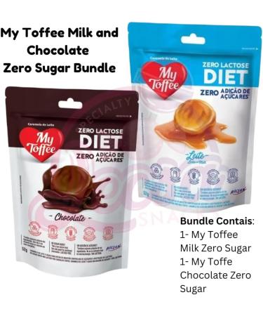 My Toffee Caramel - Zero Sugar Lactose-Free Toffee Candy Bundle - Milk Chewy Caramels (52g) - Chocolate Chewy Caramels (52g) - Imported by Lecsa Specialty Snacks (2 pack) Milk Caramel and Chocolate 52 - Buy Online on GoSupps.com