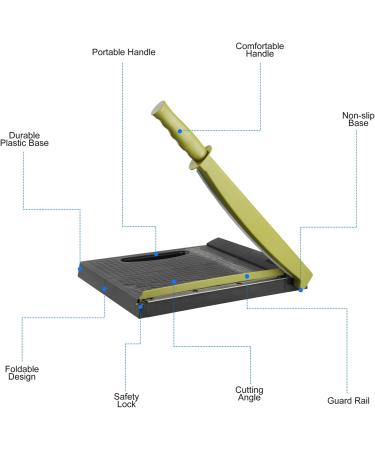 A4 Paper Cutter Guillotine  12" Cut Length  16 Sheets Capacity  Portable Stack Paper Trimmer  Foldable Design for Office Home School Paper Photo Cardstock Label Cutter - Buy Online on GoSupps.com