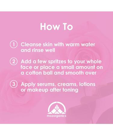 Rose Water Toner for Face & Hair - 100% Natural Moroccan Rose Petal Water | Alcohol-Free & Vegan | Hydrates & Freshens Dry Skin (4 fl.oz./120 ml - Buy Online on GoSupps.com
