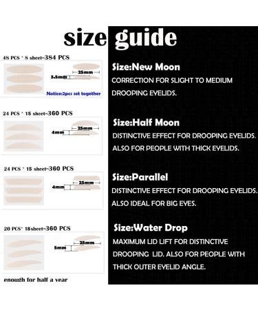 Buy Slip Floating Stripes Eyelid Lift - Invisible 360 Piece Breathable Mesh Adhesive Tapes for Sports & Beauty (4 Types) - New Moon - Buy Online on GoSupps.com