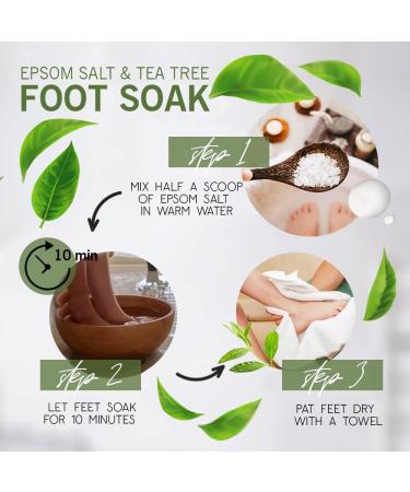 Tea Tree Essential Oil Foot Soak Salts - Antifungal Bath Treatment for Toenail Fungus and Ingrown Nail Pain Relief - 500g (Pack of 1) - Buy Online on GoSupps.com