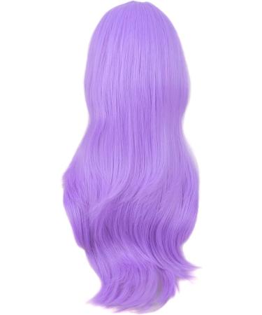 MapofBeauty 28 Inch Light Purple Curly Cosplay Wig with Side Bangs for Women - 70cm - Buy Online on GoSupps.com