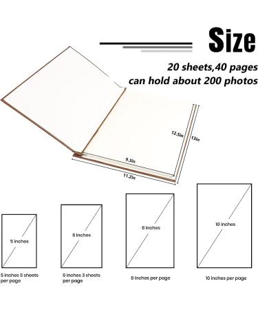 Magnetic Self-Stick Photo Album | Leather Cover DIY Wedding Anniversary Album | Holds 3X5, 4X6, 6X8, 8X10 Photos - Buy Online on GoSupps.com