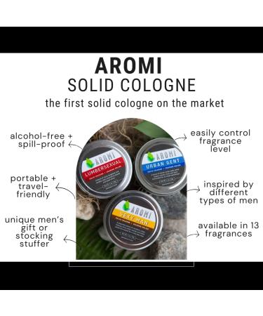 Aromi Solid Cologne | Sandalwood Musk Woods and Bergamot Fragrance Travel Alcohol-Free Wax-Based Scent Vegan Cruelty-free Men's Stocking Stuffer Gift (Very Manly) - Buy Online on GoSupps.com