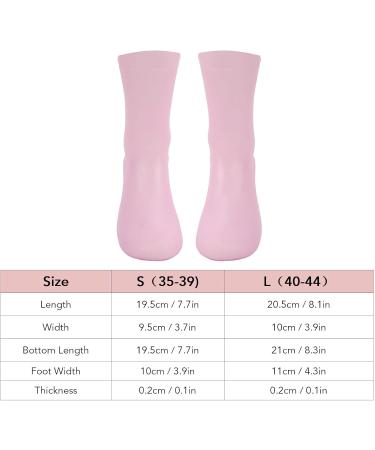 Silicone Foot Socks 1 Pair Pink Silicone Moisturizing Socks Non-Slip Reusable Soft for Rough Skin (L Size) - Buy Online on GoSupps.com