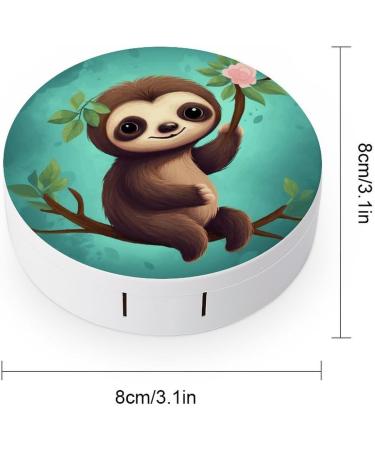 Cute Sloth Print Contact Lens Case | Travel-Friendly Contact Lens Care Box - Buy Online on GoSupps.com