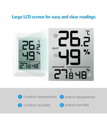 Buy BriFit Hygrometer Thermometer - Large LCD Indoor/Outdoor Sensor / Switch - Perfect for Home & Office - Buy Online on GoSupps.com