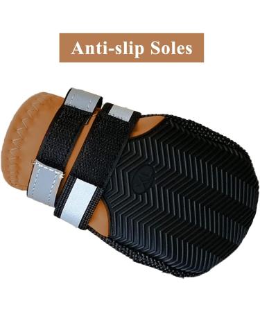REESTBOO Dog Shoes 4 Pcs Breathable Dog Boots Pet Snow Shoes with Adjustable Straps & Non-Slip Soles Dog Paw Protectors Running Shoes for Large Dogs Outdoor Indoor Wearing Brown (XXL) XXL Brown - Buy Online on GoSupps.com