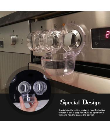 EUDEMON Oven Door Lock & Stove Knob Cover Bundle - 1 Pack Black Oven Door Lock & 6 Pack Clear Stove Knob Covers - Buy Online on GoSupps.com