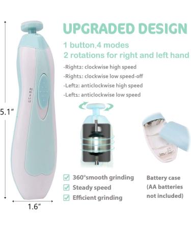 Electric Baby Nail File Trimmer with LED Light and 10 Grinding Heads - Safe Manicure Set for Infants, Toddlers, Kids, and Women - Buy Online on GoSupps.com