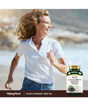 Piping Rock Black Currant Seed Oil Softgel Capsules | 1500mg | 200 Count | with Gamma Linolenic Acid (GLA) | Non-GMO Gluten Free Supplement - Buy Online on GoSupps.com