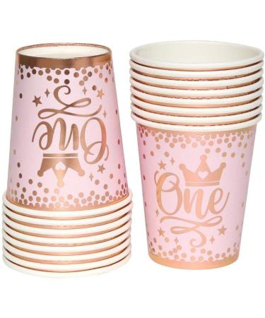 Party Tableware Princess Crown Plates Paper Cups Pink Gold Party Supplies for Kids Birthday Weddings Anniversary Decorations - Buy Online on GoSupps.com