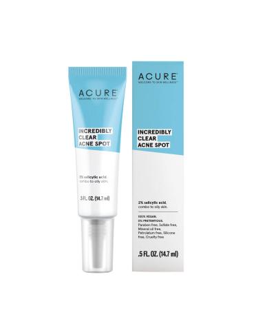 ACURE Incredibly Clear Acne Spot | 100% Vegan | For Oily to Normal & Acne Prone Skin | 2% Salicylic Acid | 0.5 Oz