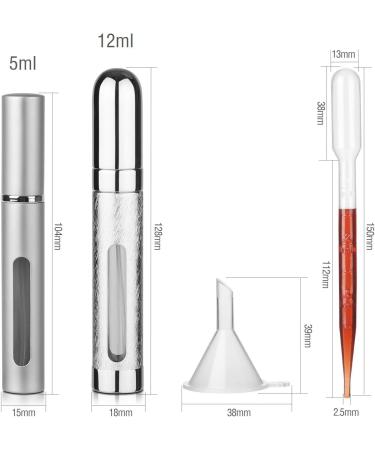 Hyber&Cara Perfume Atomiser Refillable Empty Fragrance Bottle Aftershave Spray Scent Pump for Travel Out-Going 2x5ml + 2x12ml - Buy Online on GoSupps.com