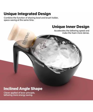 Absbas Nylon Beard Brush & Pop Shaving Mug Set - 100g Food-Safe Melamine Shaving Soap for Men's Wet Shaving & Women's Hair Removal - Buy Online on GoSupps.com