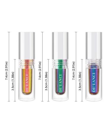 DE'LANCI Holographic Duochrome Liquid Eyeshadow Set - Coral, Elf, Galaxy - Buy Online on GoSupps.com
