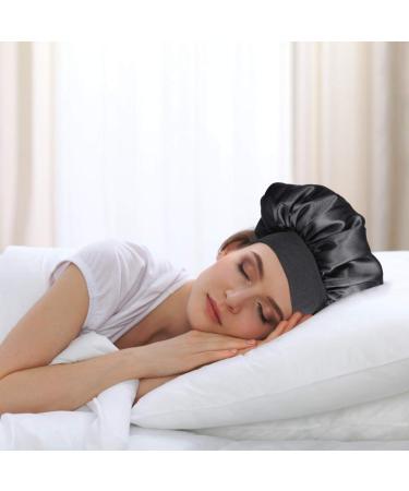 COHEALI Adjustable Reversible Sleep Hat Hair Bonnet for Long Hair - Black 56-58cm - Buy Online on GoSupps.com