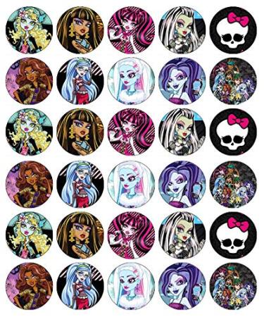 Monster High Cupcake Toppers Edible Wafer Paper Fairy Motif Pack of 30