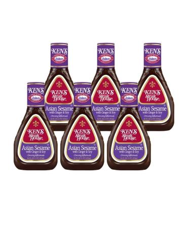 Ken's Steak House Asian Sesame with Ginger & Soy Dressing, 16 OZ 16 Ounce (Pack of 6)