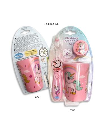 Lily's Home Kids Unicorn Toothbrush Set with Flashing Timer, Cup, and Cover - Encourage Children to Brush Teeth! - Buy Online on GoSupps.com