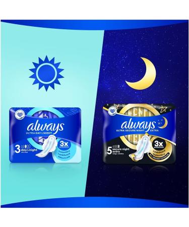 Always 10x Ultra Day & Night Sanitary Pads Size 3 with Wings - 10 Count Pack of 1 - Buy Online on GoSupps.com