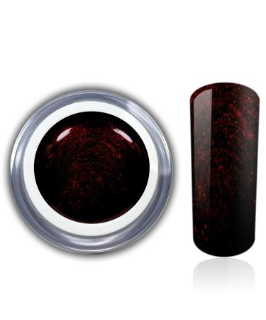 Glittergel Pure Dark Red extra fine glitter color gel nail gel RM Beautynails 1x5ml (1 pack)