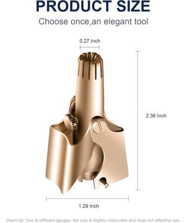 Gold Nose Hair Trimmer for Men - Waterproof Hypoallergenic Manual Nose Trimmer with 12 Double-Edged Blades | Smooth & Precise Trimming - Buy Online on GoSupps.com
