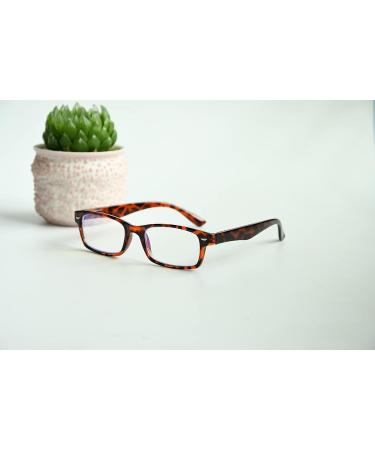 Eyekeper Computer Reading Glasses with UV Protection & Anti-Blue Light - Tortoise Frame Scratch-Resistant BB40 Lens 2.0 Diopters - Buy Online on GoSupps.com