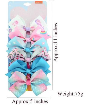 Kalolary 12Pcs Unicorn Hair Bows Clips for Girls - Grosgrain Ribbon Barrettes for Toddler - Birthday & Holiday Hair Accessories - Buy Online on GoSupps.com