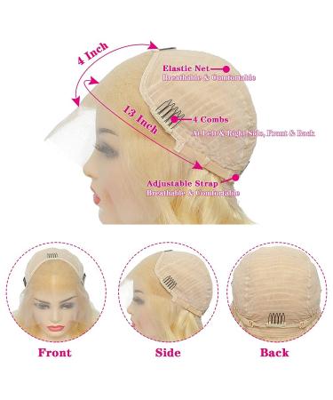 28 Inch Blonde 613 Body Wave Lace Front Wig - Pre Plucked Human Hair with Baby Hair - Buy Online on GoSupps.com