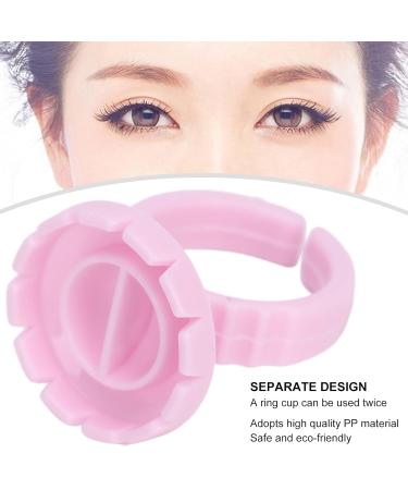 100pcs Disposable Eyelash Glue Ring Cup - Perfect for Volume Fan Extensions | Professional Lashing Supplies Kit - Pink - Buy Online on GoSupps.com