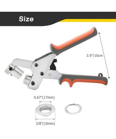 Acymner Handheld Hole Punch Pliers Grommet Tool Kit with 500PCS 3/8 Inch Silver Eyelets - Buy Online on GoSupps.com