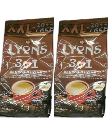 Lyons Premium Flat White Instant Coffee x 12 Sachets (Brown Sugar 3in1 2X 24Sachets) Brown Sugar 3in1 180 g (Pack of 1)