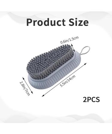 2-Piece Hand Washing & Nail Brush Set - Versatile Brushes with Hanging Rope for Bathroom Toilet Sink & Workshop - White & Gray - Buy Online on GoSupps.com