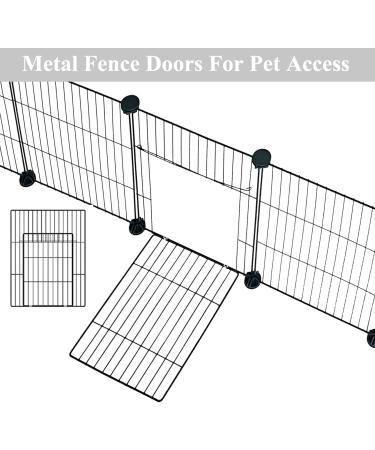 LANGXUN Small Animal Playpen | Portable Metal Wire Pet Playpen for Rabbits, Guinea Pigs, Puppies, and Kittens | Indoor & Outdoor Cage Fence (12 Panels) - Buy Online on GoSupps.com