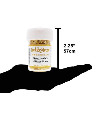 Hobbyland Metallic Gold Glitter Stars Edible Sprinkles 4.5g - Perfect for Cake Decorating - Buy Online on GoSupps.com