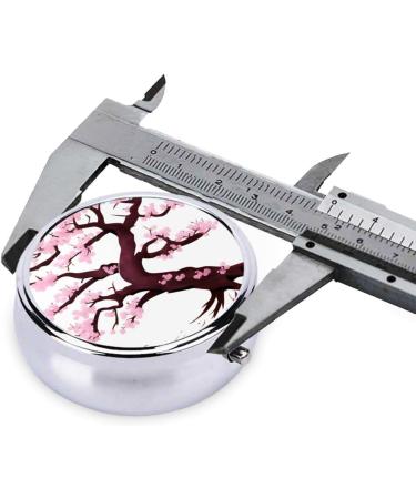 Cherry Blossoms Round Pill Box - 3 Compartment Travel Organizer for Medication - Buy Online on GoSupps.com