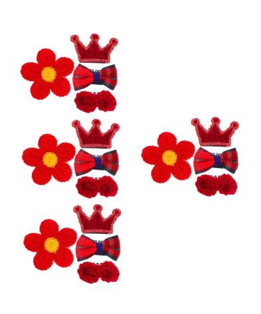 minkissy 4 Sets Girls Hair Clip Flower Hair Pin Toddler Alligator Clips Snap Hair Clip Cute Hair Clip Bow Hair Tiara Princess Hair Clips Girls Suit Kids Hair Clip Miss Bangs Fabric Crown