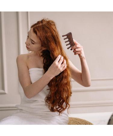 Patkaw Scalp Massage Comb Set - 2 Natural Wooden Wide Tooth Hair Combs | Antistatic Sandalwood Gua Sha & Head Massage Device - Buy Online on GoSupps.com
