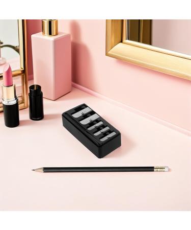 Taille-crayon Manuel 2 Pi ces Noir 5 Trous pour Crayons L vres Sourcils et Eyeliner Aiguiseur Pr cision Professionnelle avec Couvercle Outil Maquillage Compact pour - Buy Online on GoSupps.com