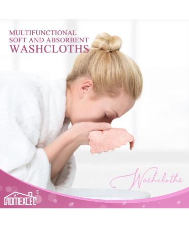 HOMEXCEL Premium Makeup Remover Cloth 24 Pack - Reusable Super Soft Facial Cleansing Cloths - 7x7 Inch Microfiber Coral Velvet - Highly Absorbent Face Towels - Buy Online on GoSupps.com