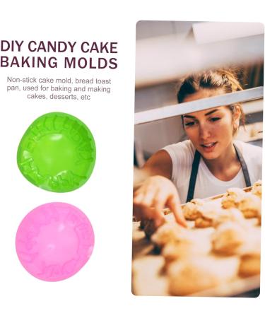 HOMSFOU 2pcs Happy Birthday Baking Pan Baking Tools Birthday Baking Molds Silicone Bread Rubber Cake Baking Pan Round Cake Pudding Molds Candy Nonstick Silica Gel Chocolate Stick to Bake - Buy Online on GoSupps.com