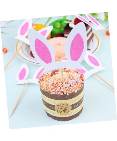 Toyvian 30pcs Rabbit Ears Plug Birthday Cake Decors Glitter Bunny Ear Happy Birthday Cake Birthday Party Photo Prop Prince Paper Cups Decoration for Cake Girl Pink Baby Wood Decorations - Buy Online on GoSupps.com