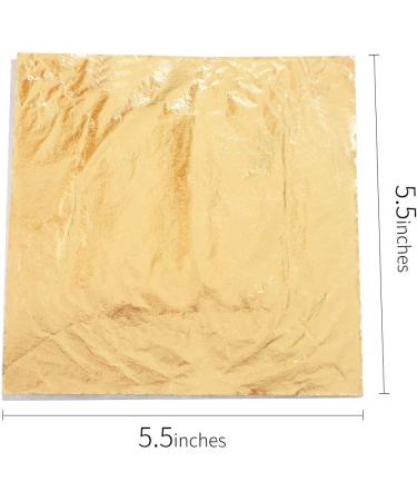 YongBo Gold Leaf Sheets 100 pc - 5.5 Gold Foil Paper for Arts, Crafts, Painting, Gilding, Slime, Nail Design, Furniture Decoration - 14cm - Buy Online on GoSupps.com