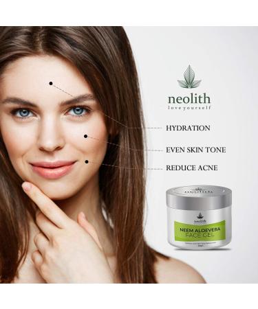 NEOLITH Neem Aloe Vera Soothing Gel | Non-Toxic Paraben-Free Hydrator for Acne & Scars | Vegan Skin Treatment for Men & Women | 100 gm - Buy Online on GoSupps.com