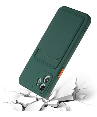 Tivenfezk Nadoli Silicone Case for Xiaomi Redmi Note 11 Pro Ultra Thin Shockproof Scratch-Resistant TPU Wallet Cover with Credit Card Holder - Dark Green - Buy Online on GoSupps.com