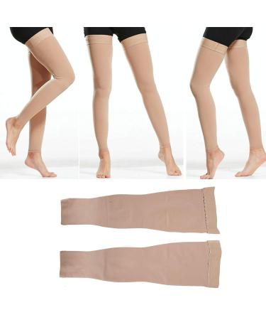 Thigh Support Stockings for Men & Women - Breathable Long Compression Socks for Varicose Veins & Swelling - Open Toe Elastic Design - Buy Online on GoSupps.com